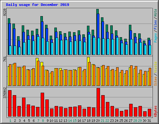 Daily usage for December 2019
