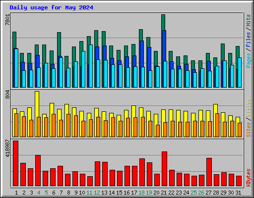 Daily usage for May 2024