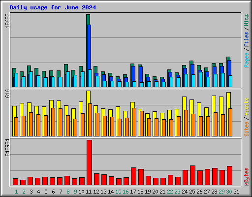 Daily usage for June 2024