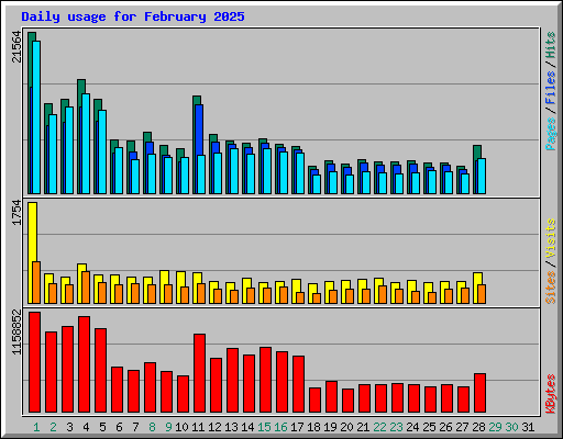 Daily usage for February 2025