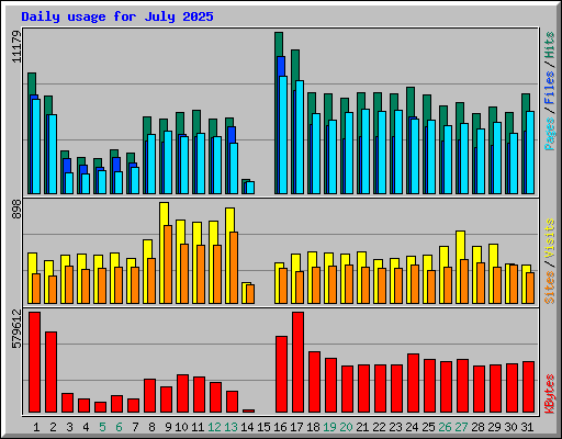 Daily usage for July 2025