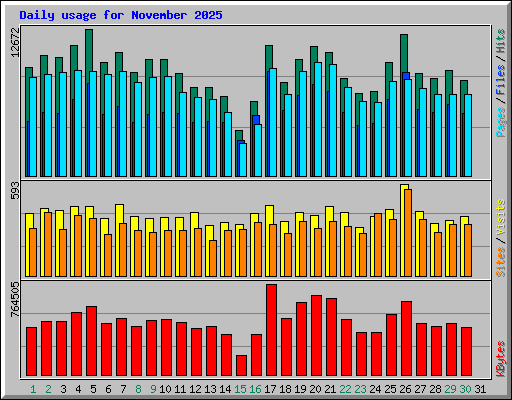 Daily usage for November 2025