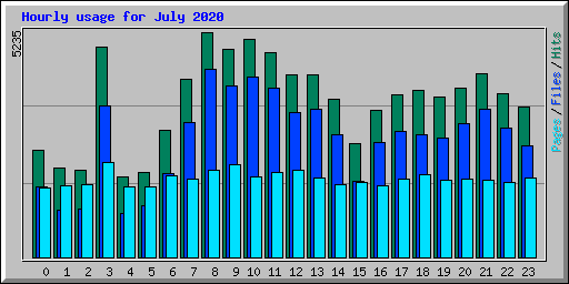 Hourly usage for July 2020