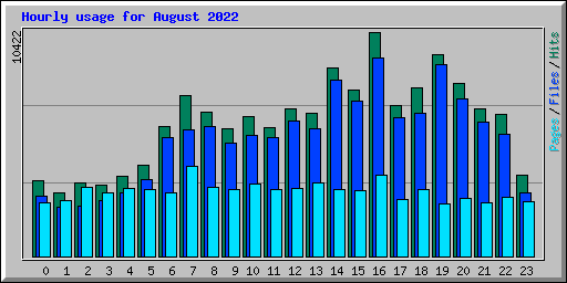 Hourly usage for August 2022