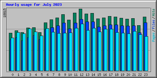 Hourly usage for July 2023